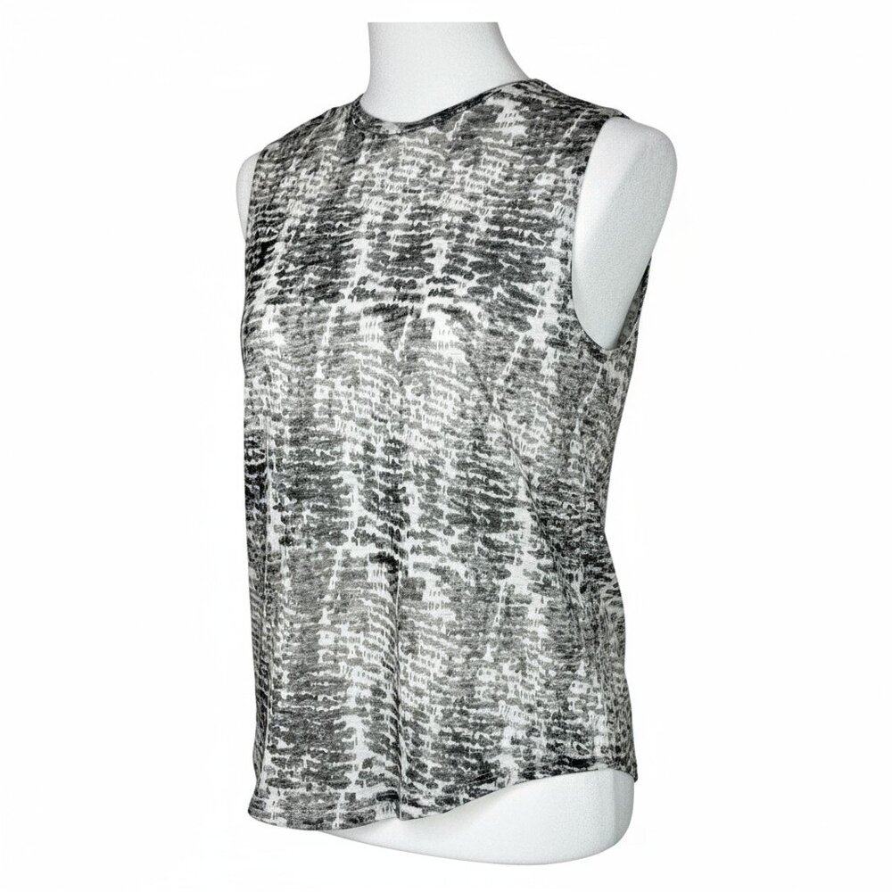 LNA Sleeveless Zebra Print Top Size S – Black Gray White Animal Pattern Tank